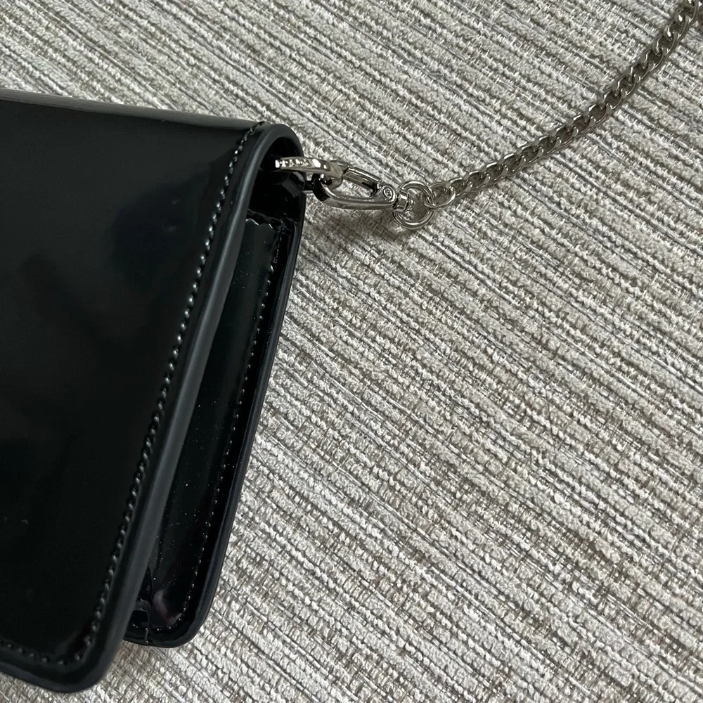 Prada Black Patent Leather Clutch with Chain - Picture 15 of 16